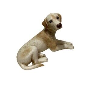 Yellow Golden Lab Dog Set CASTAGNA 1988 Figurine Made In Italy Vintage Statue
